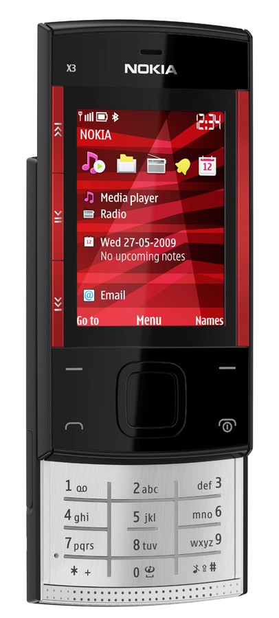 nokiax3_black_red_front_left