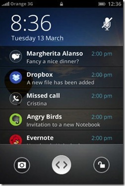 firefox OS - screenshot - notification area