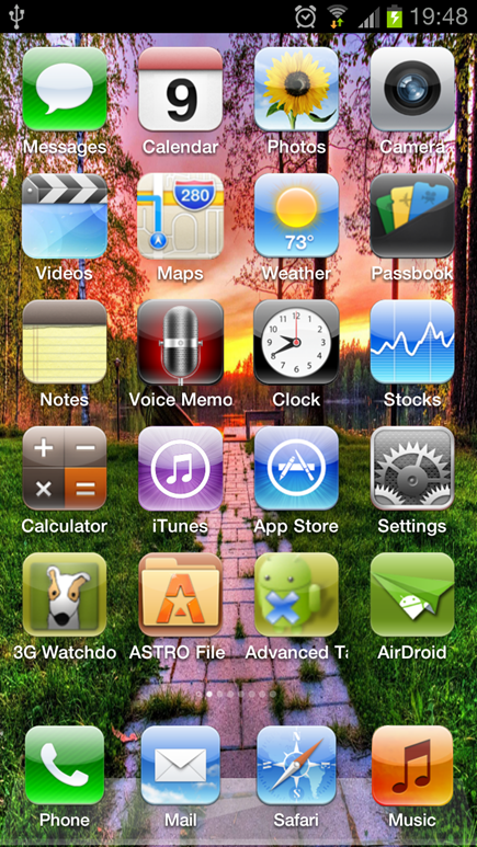 iPhone 5 fake launcher for android - unpocogeek.com