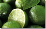 Limes, several whole and one halved