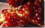 Close-up of red pulp of the pomegranate