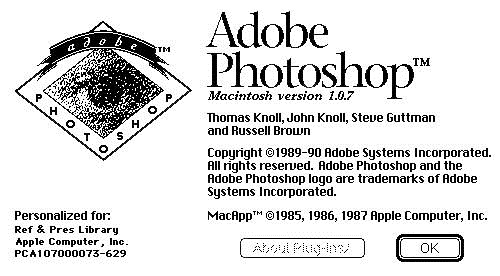 adobe photoshop 1.0 splash screen - unpocogeek.com