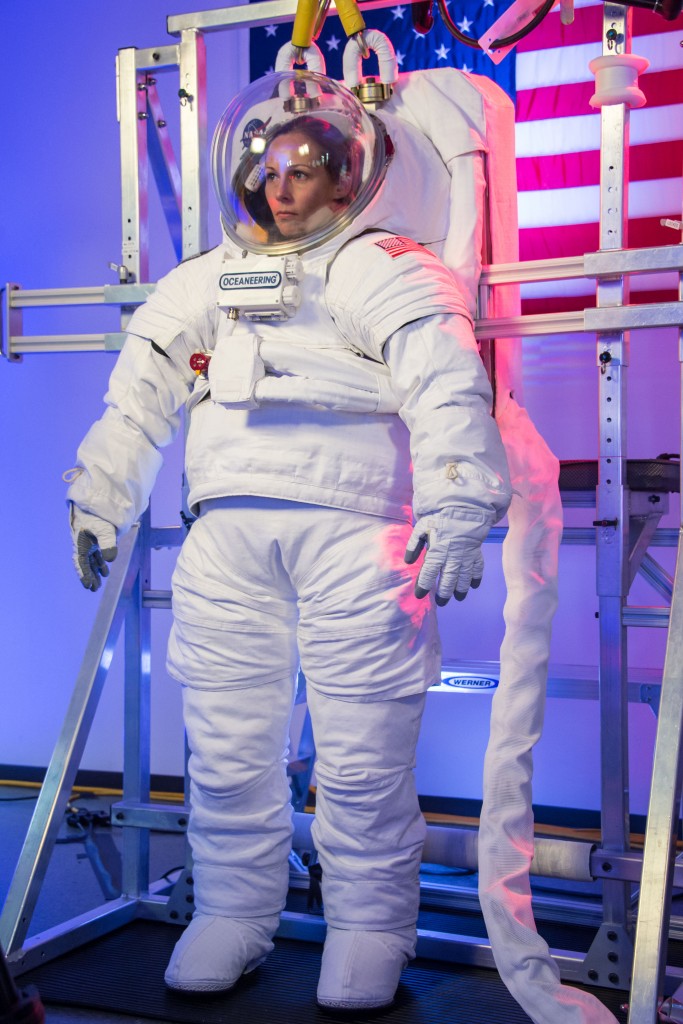 PHOTO DATE: 08-24-15 LOCATION: Oceaneering - 16665 Space Center Blvd. SUBJECT: High quality production photos of Oceaneering's PSX space suit. PHOTOGRAPHER: BILL STAFFORD