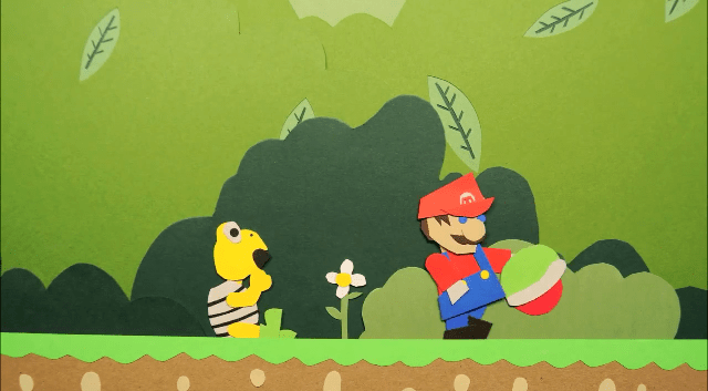 Cortos de Super Mario hechos son papel y stop motion