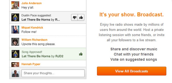 Grooveshark broadcast, crea tu propia radio