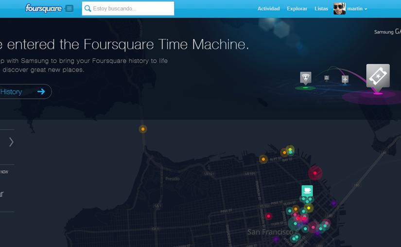La máquina del tiempo de Foursquare