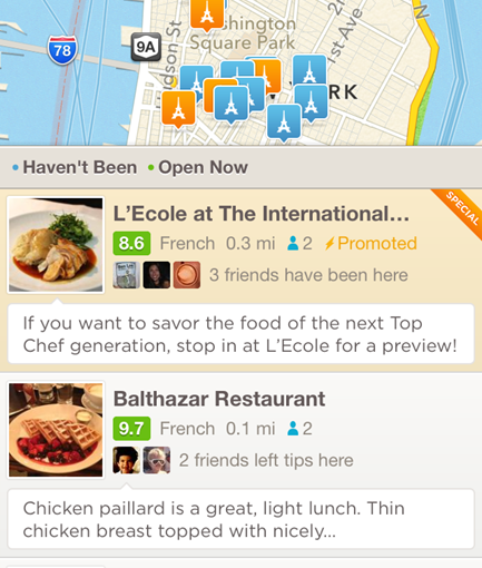 Foursquare permite pagos para posicionar mejor los comercios