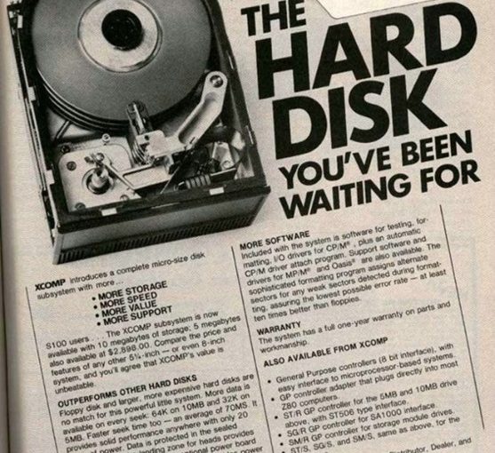 Viejos anuncios de venta de discos duros
