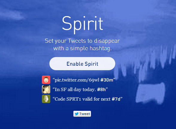 Spirit, ponele temporizador de destrucción a tus tweets