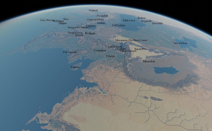 Mapa de la tierra media en 3D