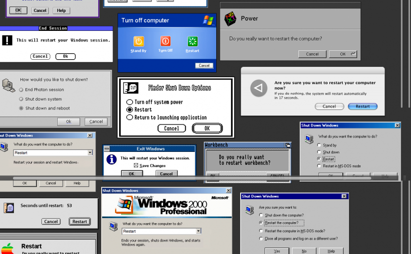 The Restart Page, todas las pantallas y sonidos de reinicios de viejos OS