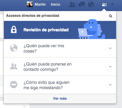 Chequeo de privacidad automatico en Facebook