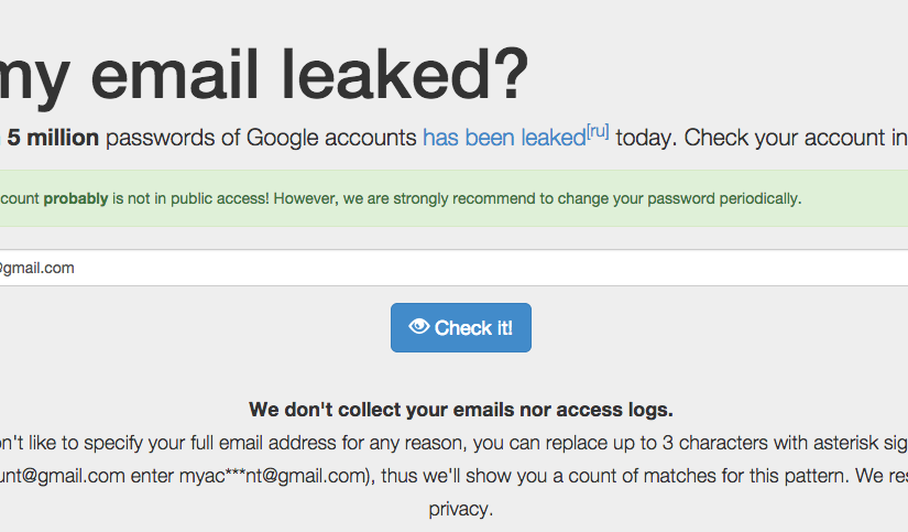 Verifica si se ha filtrado la contraseña de tu cuenta de gmail