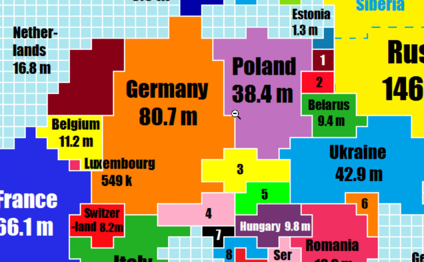 El mapa de nuestro mundo reimaginado de acuerdo a la población de cada país