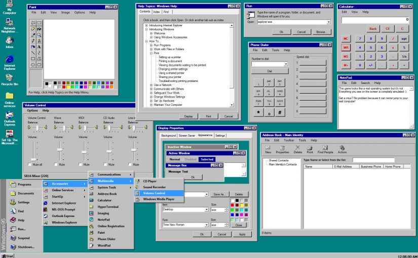 Utiliza Windows 95 en tu navegador web