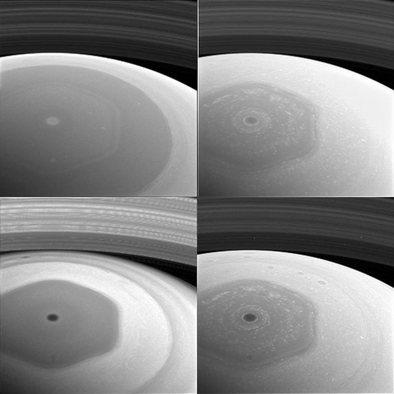 Saturno, polo norte fotografiado por Cassini