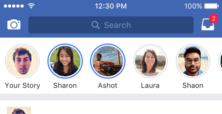 Facebook Stories iOS