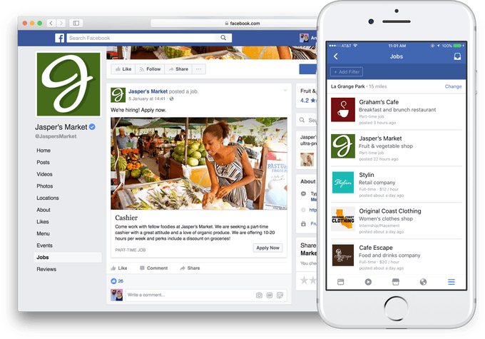 Facebook, jobs posting