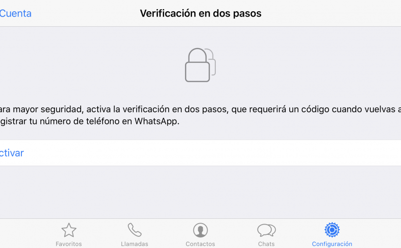 WhatsApp, verificación de dos pasos