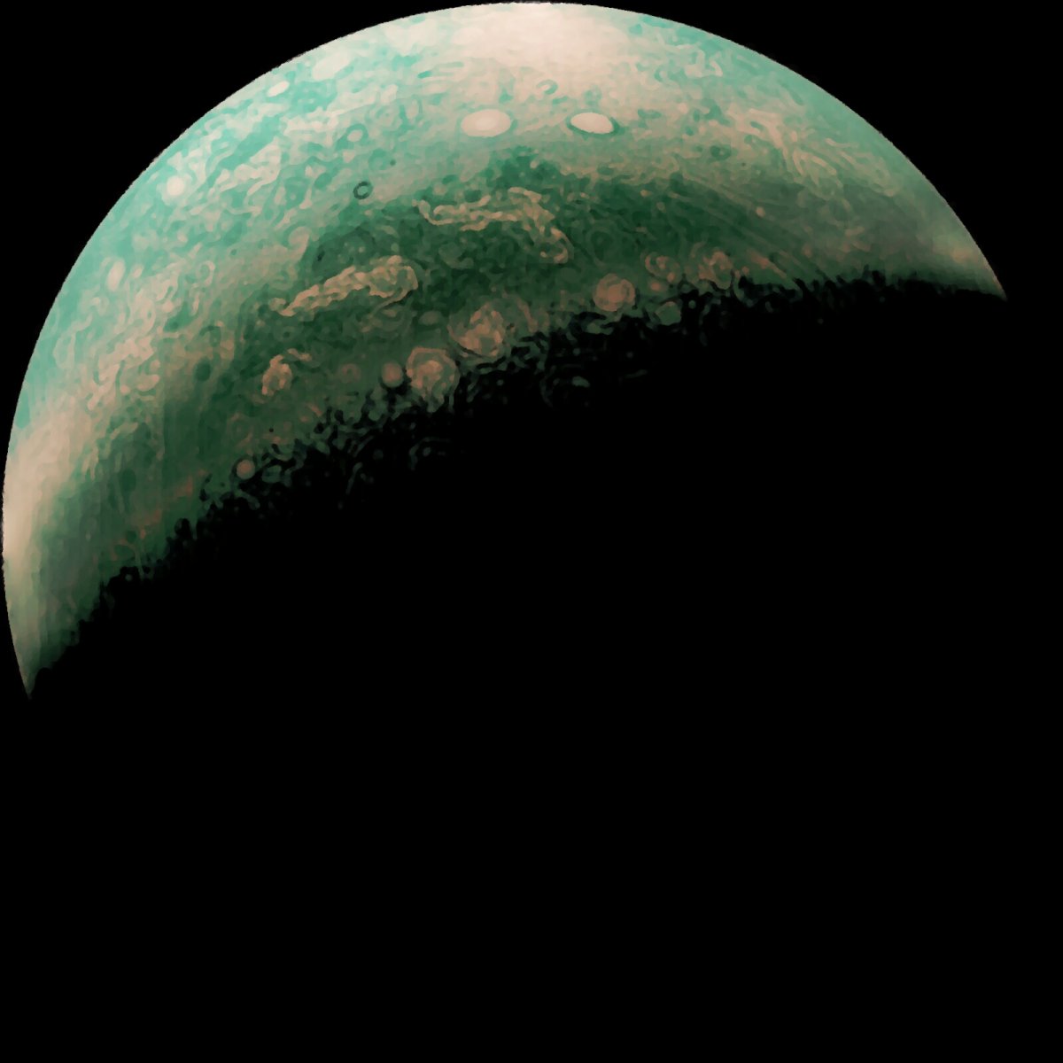 Fotografías de Júpiter tomadas por Juno, editadas