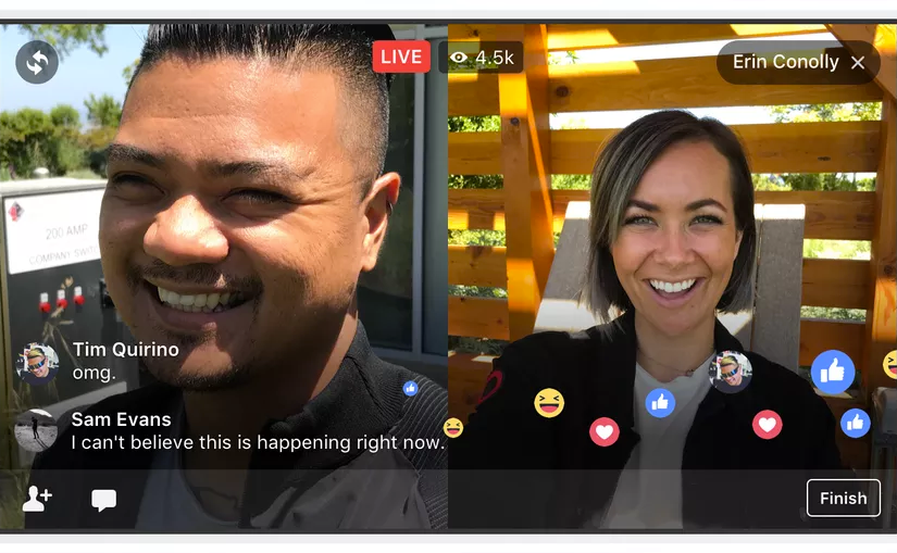 Facebook permitirá transmitir en vivo de a dos personas al mismo tiempo