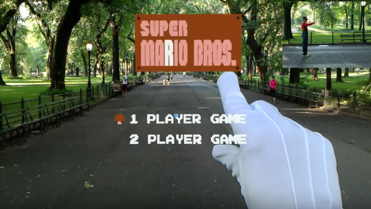 Super Mario recreado en Central Park con las HoloLens de Microsoft