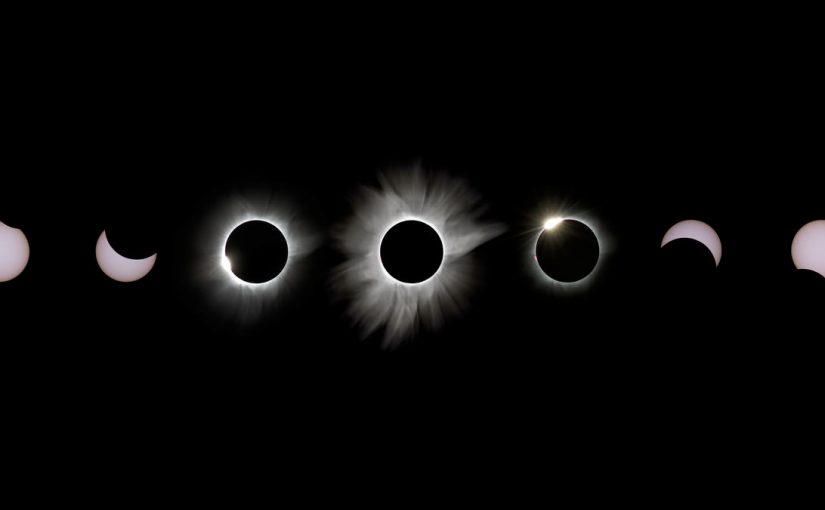 Eclipse solar total visualizado en time lapse 4K