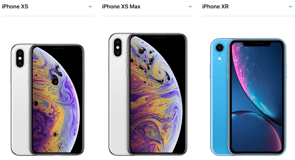 iPhone XS, iPhone XS Max, iPhone XR