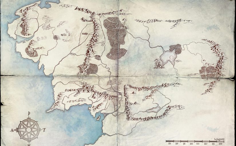 Mapa de la tierra media sobre la serie que prepara Amazon del mundo de Tolkien